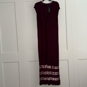 INC International Concepts Burgundy and White Maxi Dress